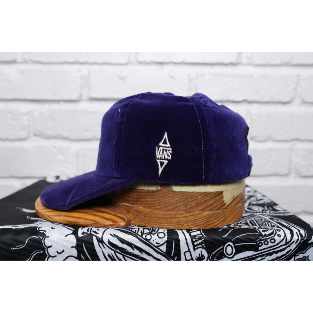 90s Vintage Vans Purple Velvet Elastic Back Hat