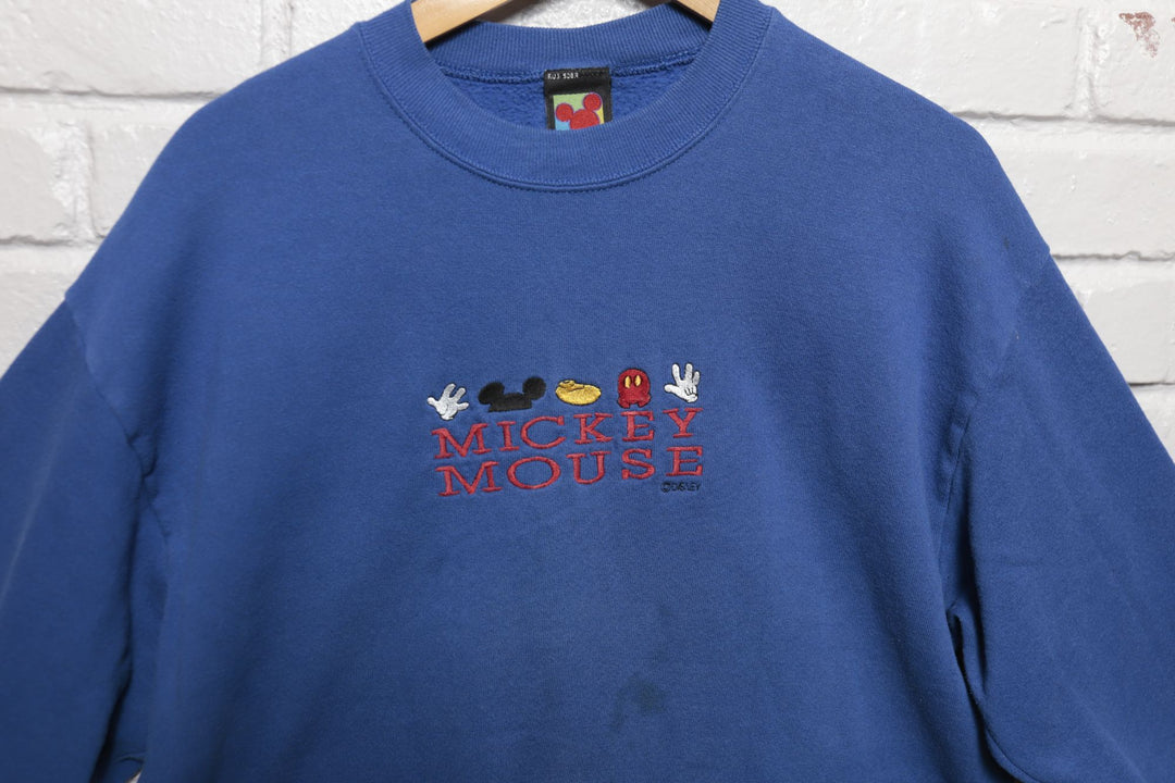 Mickey Mouse Embroidered Vintage Sweatshirt 90s  Large