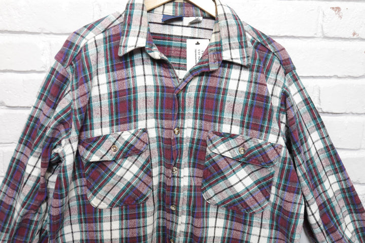 Dakota Vintage Plaid Flannel Shirt Large 90s