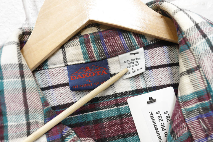 Dakota Vintage Plaid Flannel Shirt Large 90s