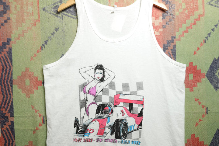 Fast Cars Hot Women Vintage Tank Top XL 90s