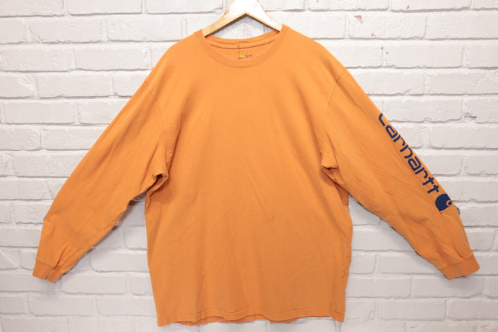 Carhartt Orange Long Sleeve T Shirt Size XL