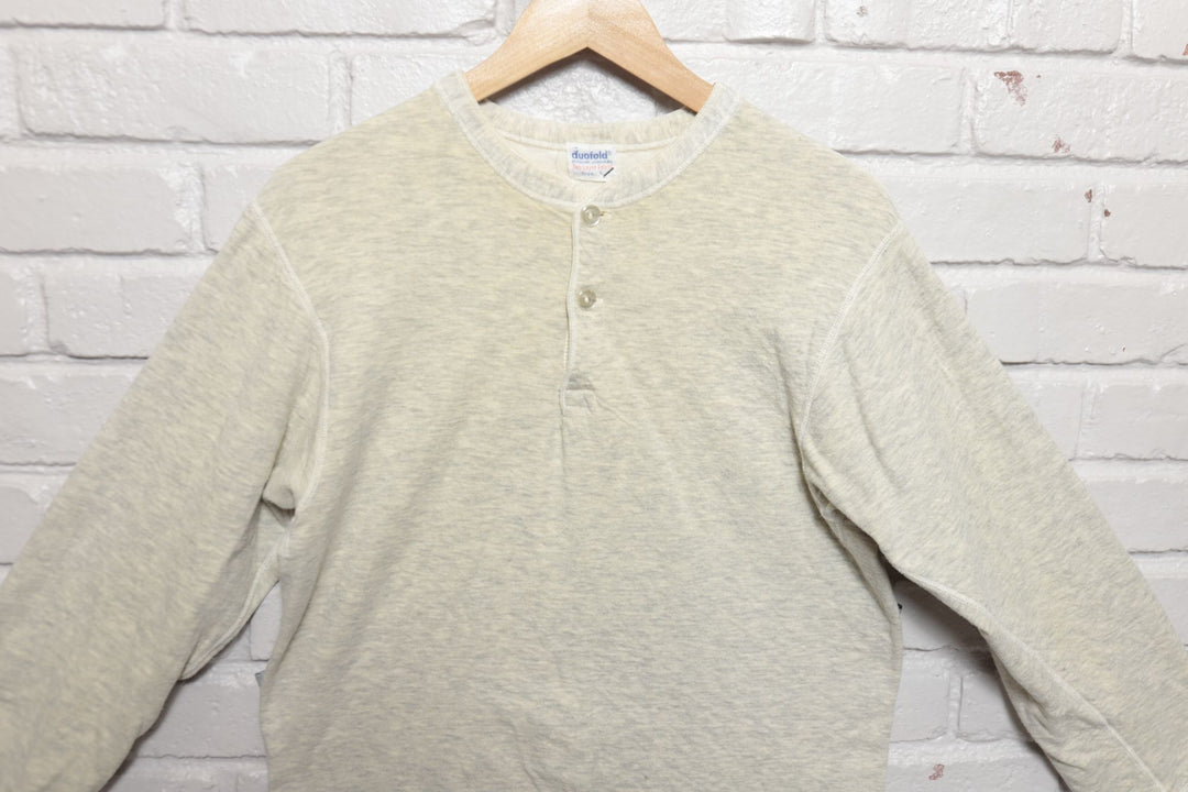 Duofold Two Layer Vintage LS Henley T Shirt 60s Large