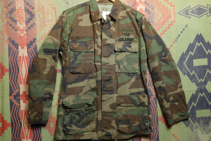 US Military Vintage Woodland Camo Jacket 90s Small