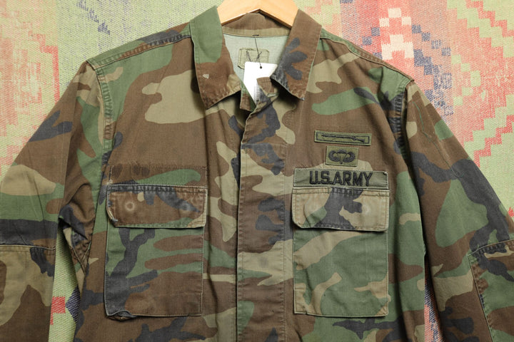 US Military Vintage Woodland Camo Jacket 90s Small