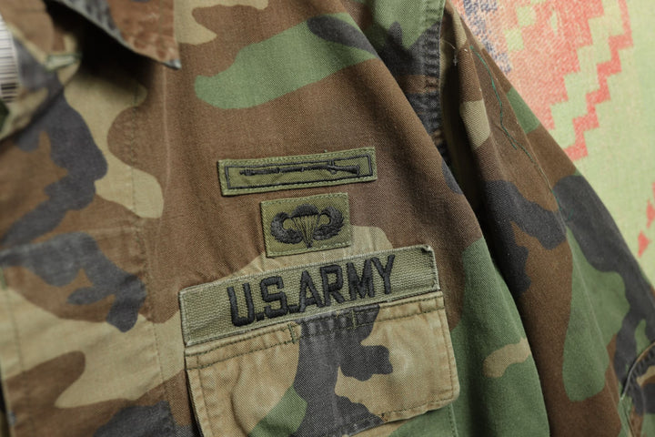 US Military Vintage Woodland Camo Jacket 90s Small