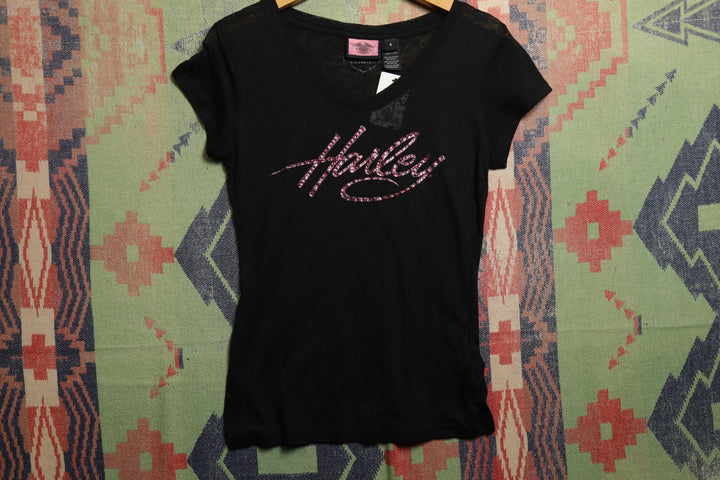 Harley Pink Jewel Vintage T Shirt Small Y2K 2000s