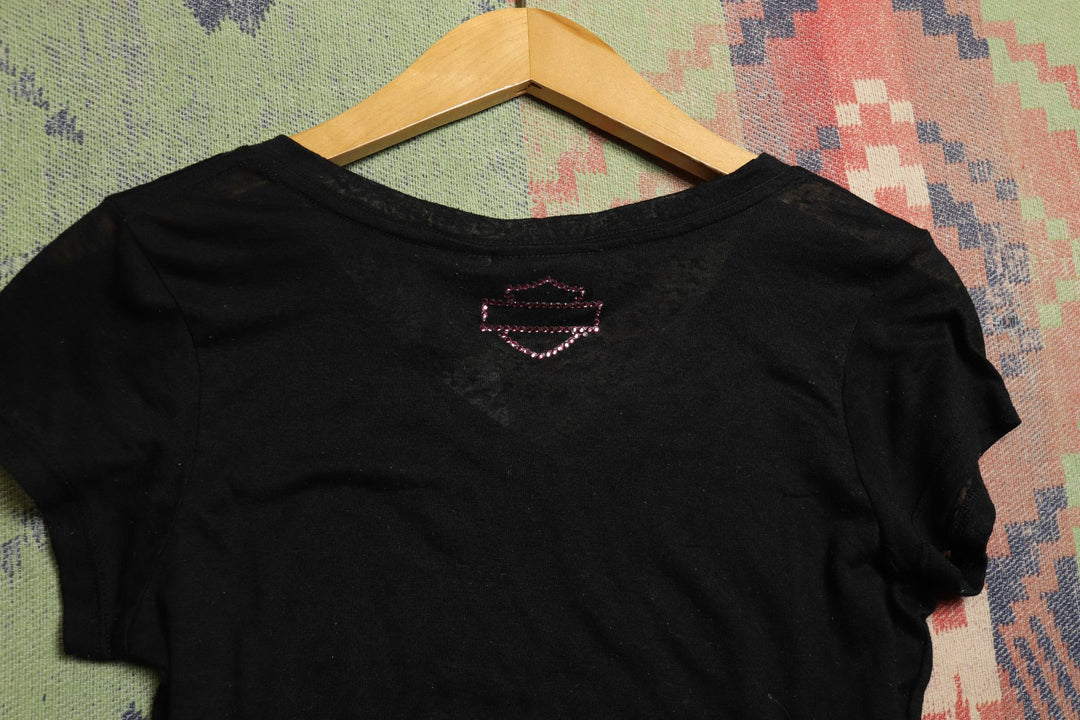 Harley Pink Jewel Vintage T Shirt Small Y2K 2000s