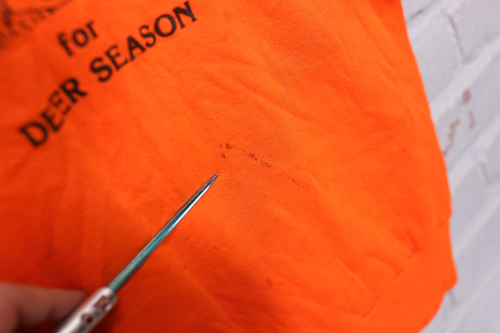 Deer Hunting Season Vintage Blaze Orange Sweatshirt 80s Medium