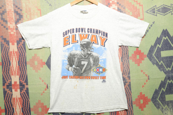 John Elway Broncos Vintage T Shirt Medium 90s NFL