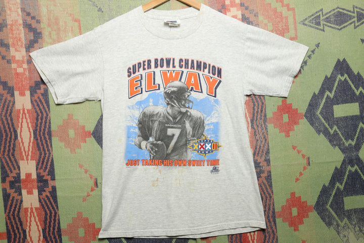John Elway Broncos Vintage T Shirt Medium 90s NFL