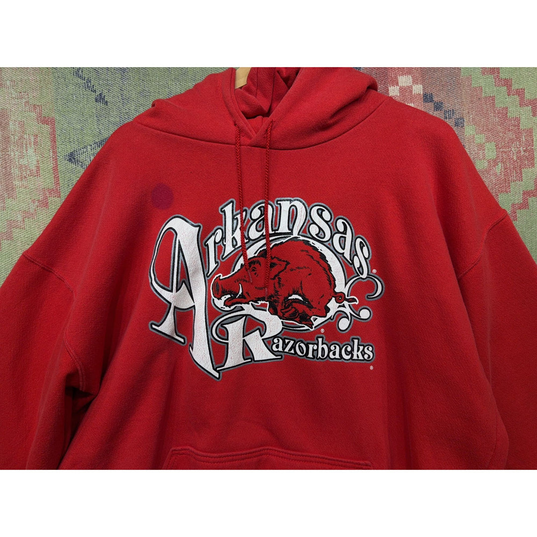 University of Arkansas Vintage Red Hoodie XL 90s