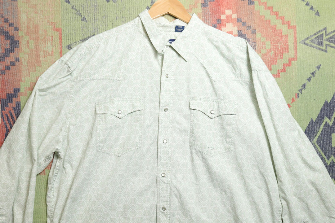 Roper Green pattern Vintage Western Shirt XXL 2000s