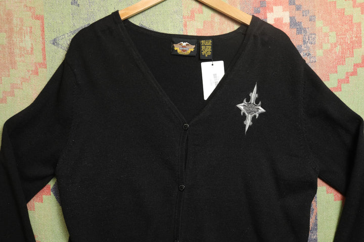 Harley Davidson Vintage Y2k Cardigan Sweater 2000s Medium