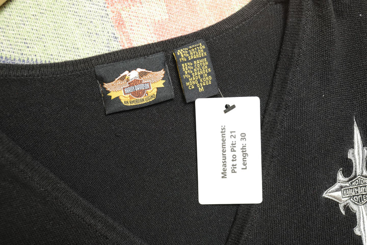 Harley Davidson Vintage Y2k Cardigan Sweater 2000s Medium