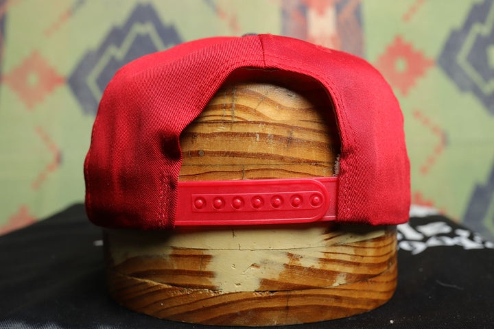 Plaid Brim Red Vintage Snapback Hat 90s