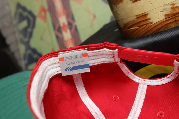 Plaid Brim Red Vintage Snapback Hat 90s