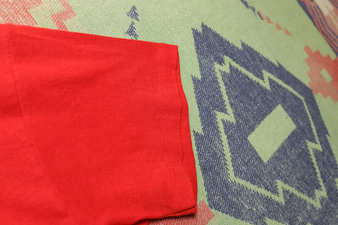 Roebucks Vintage Red Pocket T Shirt Large 80s