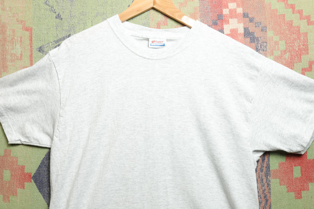 Hanes Vintage Gray Blank T Shirt Medium 2000s