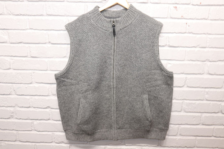 Pendleton Grey Wool Zip Up Vest Size XXL