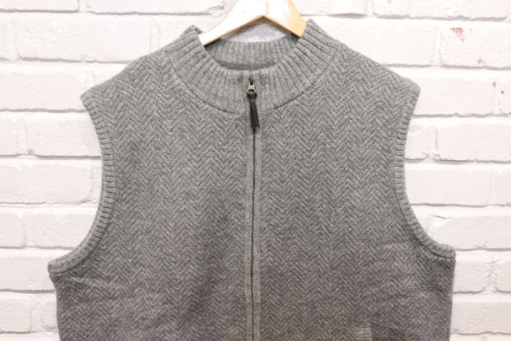 Pendleton Grey Wool Zip Up Vest Size XXL