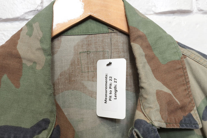80s Vintage US Army Airborne Woodland Camo Jacket Size Medium