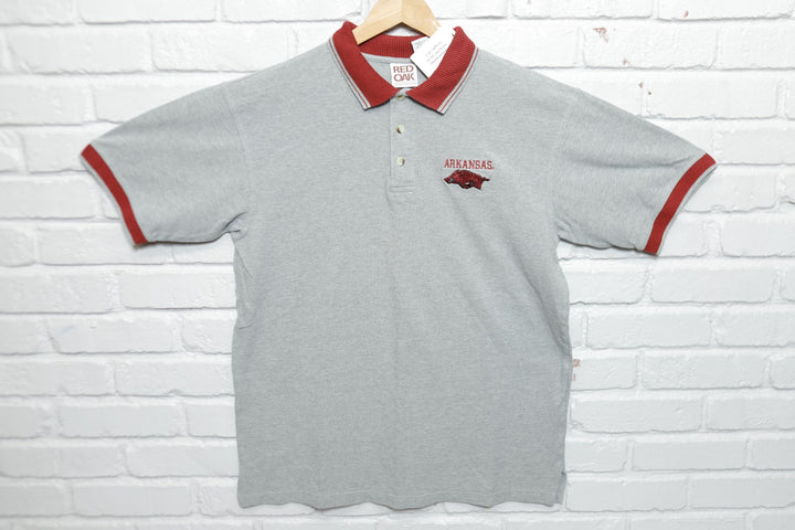 University of Arkansas Vintage Gray Polo Shirt XL 2000s