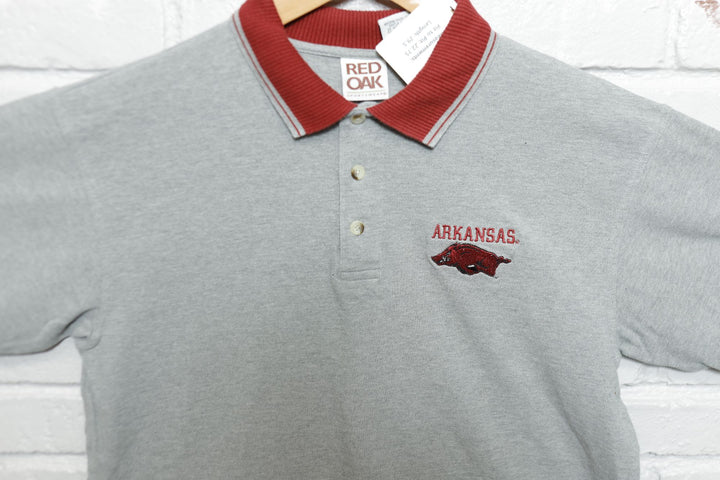 University of Arkansas Vintage Gray Polo Shirt XL 2000s