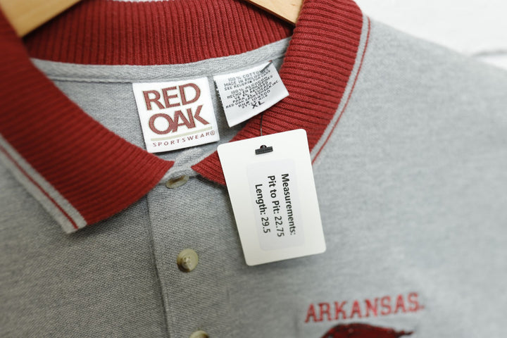 University of Arkansas Vintage Gray Polo Shirt XL 2000s