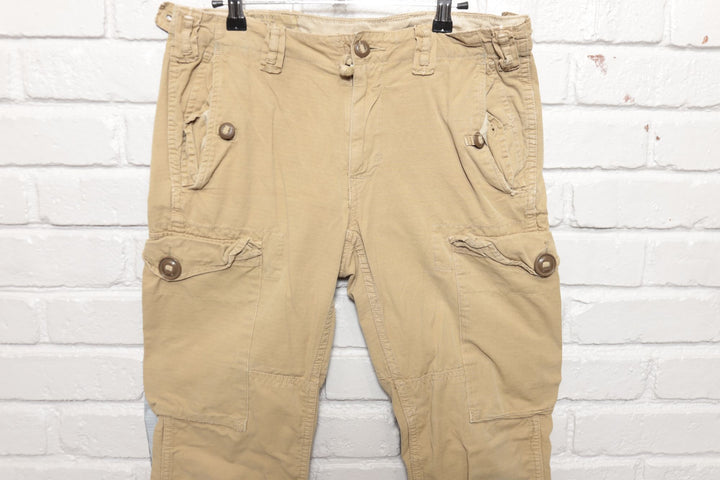 Polo Ralph Lauren Cargo Pants 34/30 Tan Repaired