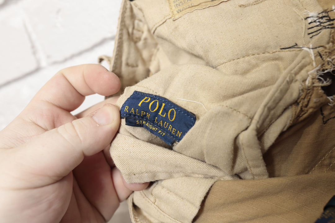 Polo Ralph Lauren Cargo Pants 34/30 Tan Repaired