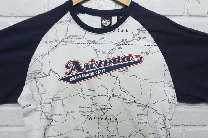 State of Mine Vintage Arizona Map T Shirt 2000s Large