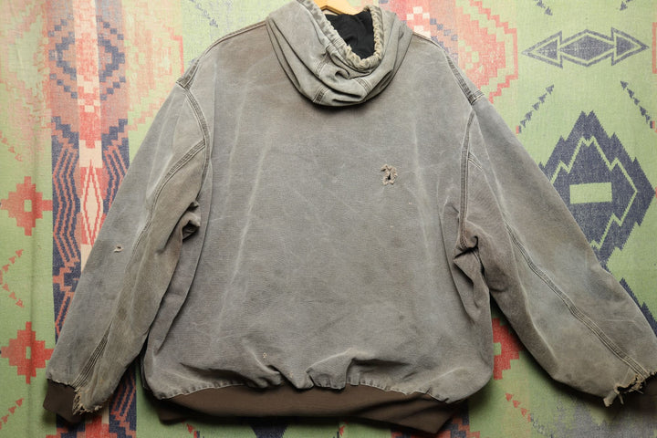 Carhartt J25 CHT Vintage Ditch Witch Hooded Active Jacket 4XL 2000s Distressed