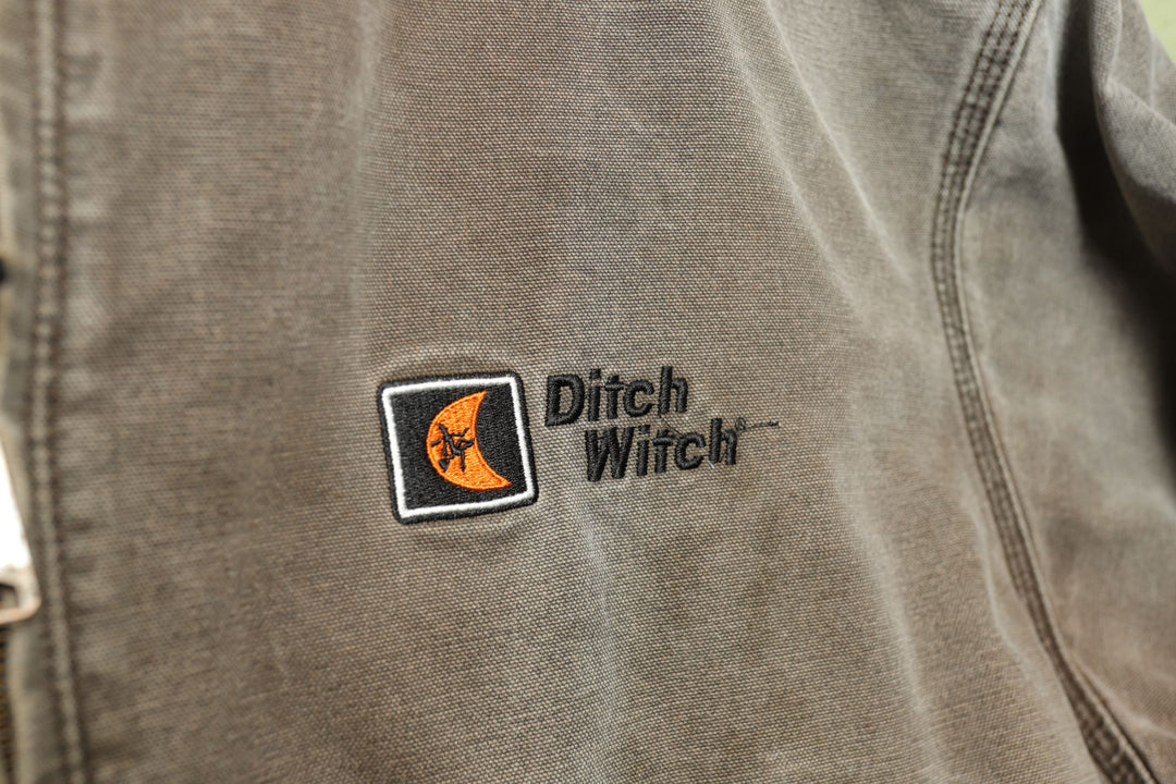 Carhartt J25 CHT Vintage Ditch Witch Hooded Active Jacket 4XL 2000s Distressed