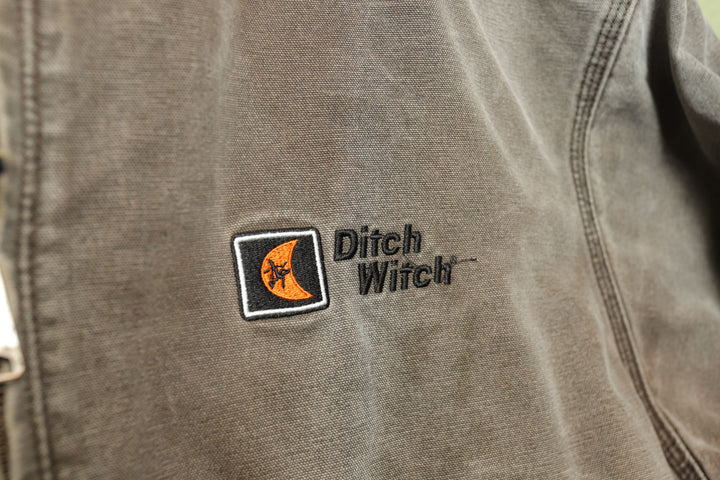 Carhartt J25 CHT Vintage Ditch Witch Hooded Active Jacket 4XL 2000s Distressed