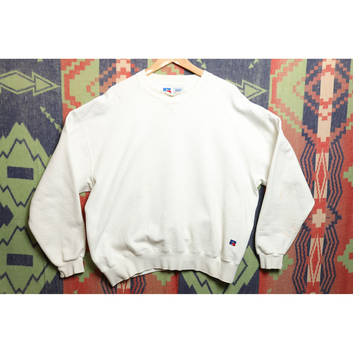 Russell High Cotton Vintage White Sweatshirt XL 90s