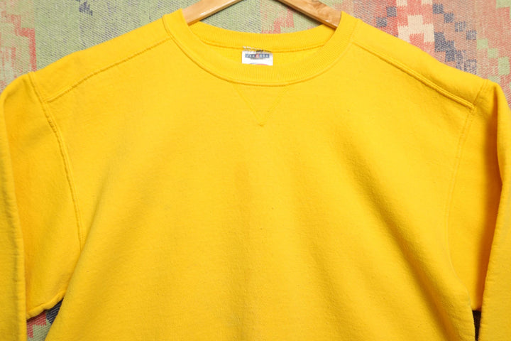 Jerzees Premium Fit Vintage Blank Yellow Sweatshirt 2000s Large