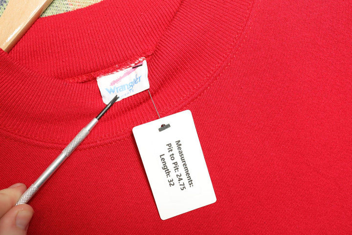 Wrangler Sweats Vintage Blank Red Sweatshirt 80s XXL