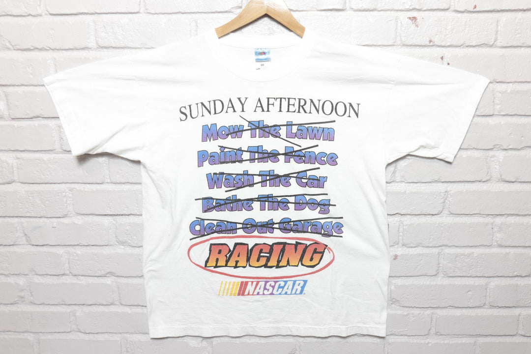 Nascar Sunday Vintage T Shirt 90s  Large