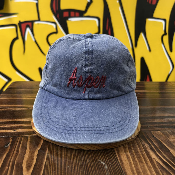 Aspen Vintage Blue Strap Back Hat 90s