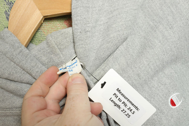 Champion Reverse Weave Vintage Grey Hoodie 2000s Large
