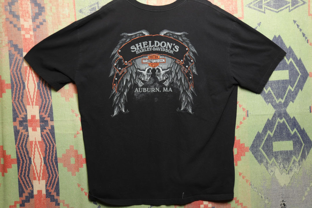 Harley Davidson Auburn MA Vintage T Shirt XXXL 2000s