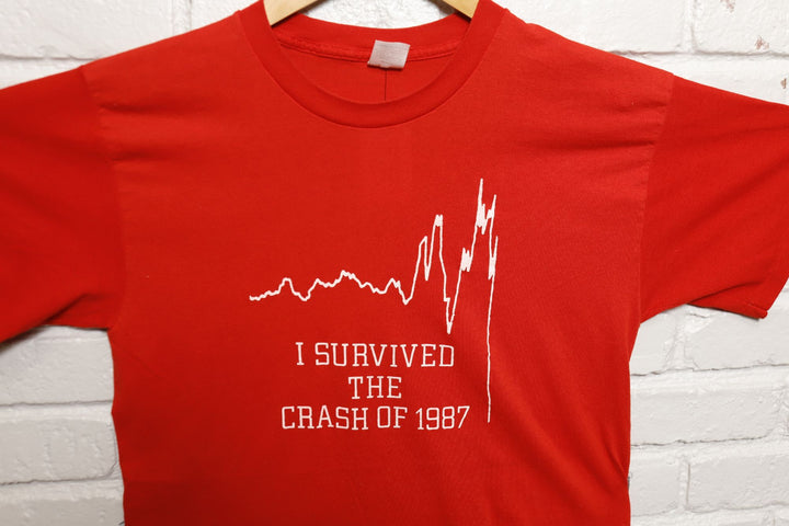 Black Monday Vintage Stock Market Crash T Shirt 80s XL