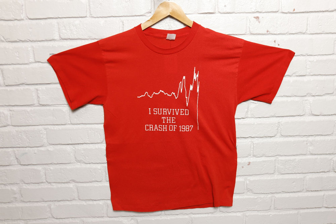 Black Monday Vintage Stock Market Crash T Shirt 80s XL