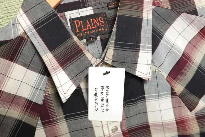 Plains Western Wear Vintage Plaid Pearl Snap Shirt 2000s Large