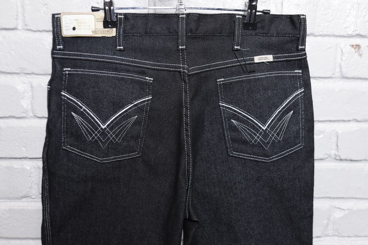 NOS Sheplers Vintage Black Western Jeans 80s 34/29.5