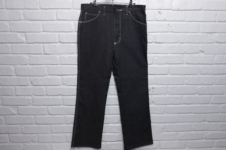 NOS Sheplers Vintage Black Western Jeans 80s 34/29.5