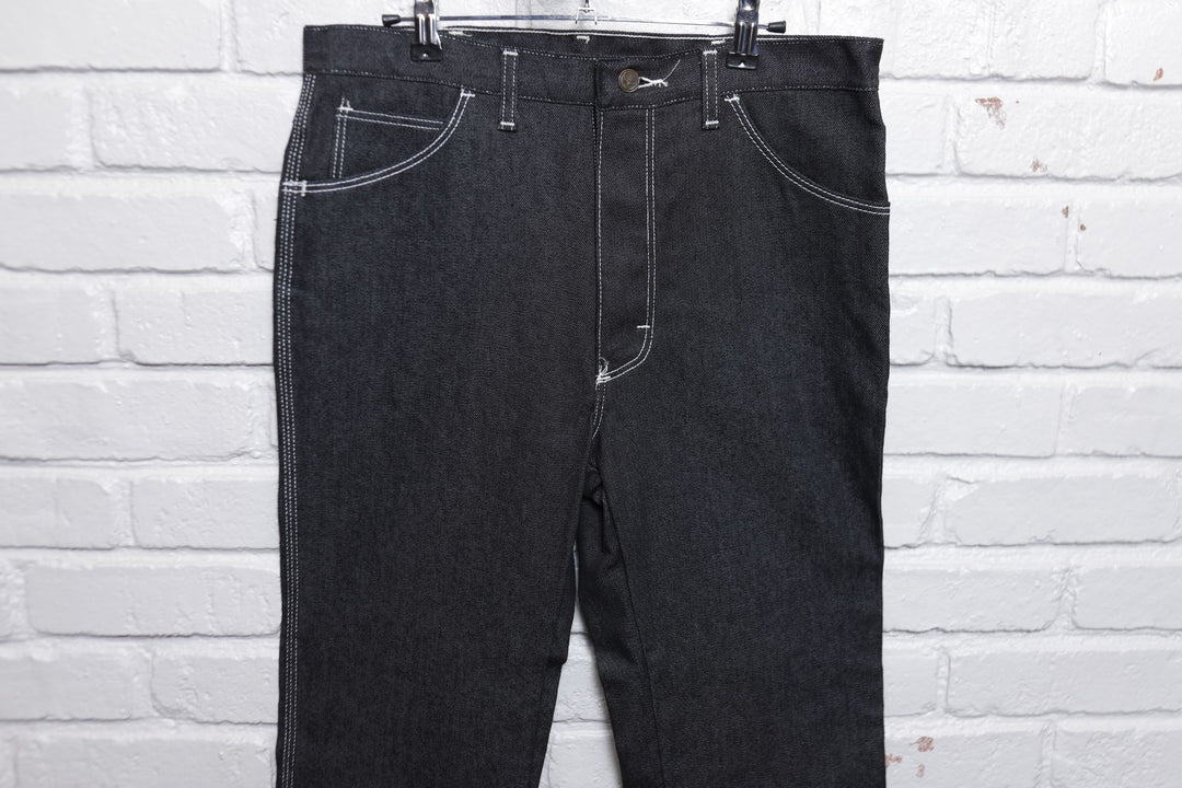 NOS Sheplers Vintage Black Western Jeans 80s 34/29.5