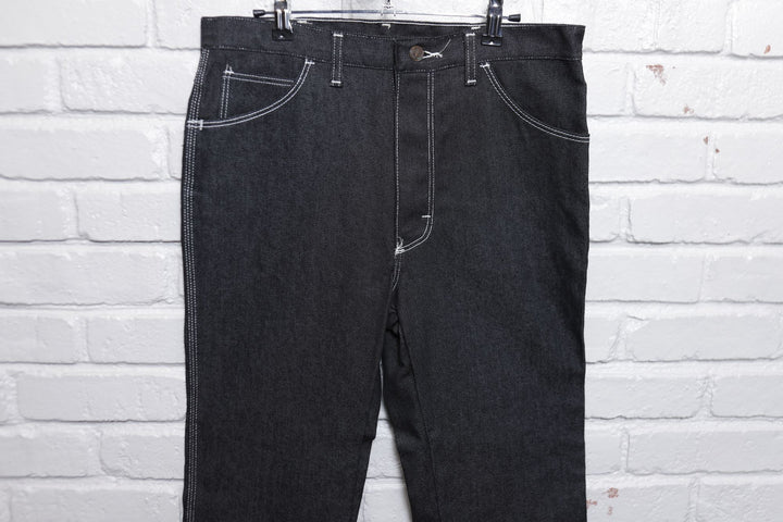 NOS Sheplers Vintage Black Western Jeans 80s 34/29.5