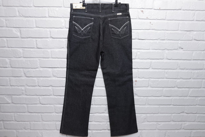 NOS Sheplers Vintage Black Western Jeans 80s 34/29.5